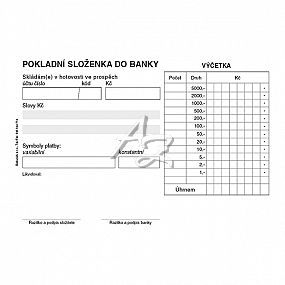 pokladní složenka do banky A6 50listů, NCR