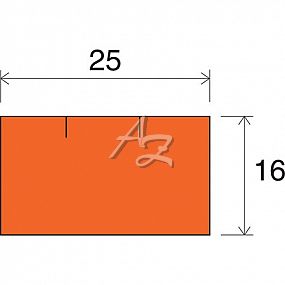 etiketa 25x16mm CONTACT hranatá oranž