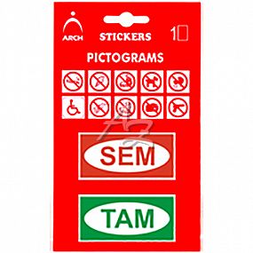 informační piktogram, samolepka, 