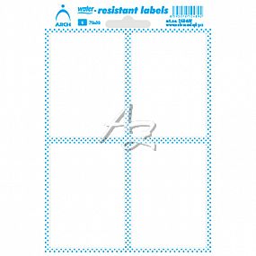 voděodolné samolepicí etikety 70x50mm/4etikety, Bílé