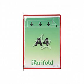 závěsný rámeček s kapsou Tarifold A4/10ks, otevřený shora, Červený