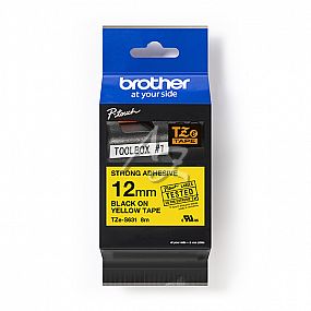 páska Brother TZE-S631, laminovaná, černý tisk/žlutý podklad, 12mm/8m
