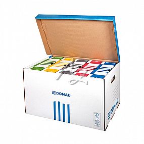 archivní krabice Donau 555x370x315mm+víko, Modrá